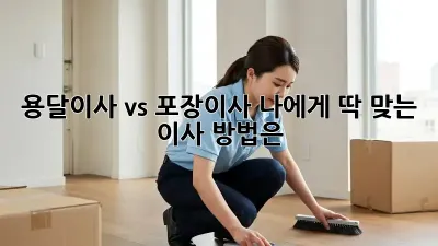 용달이사 vs 포장이사? 나에게 딱 맞는 이사 방법은?